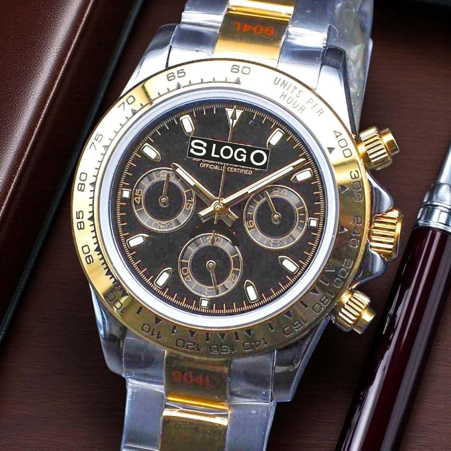 S Mod Seitona Two - Tone Bracelet with black dial - Modtime - MODTIME