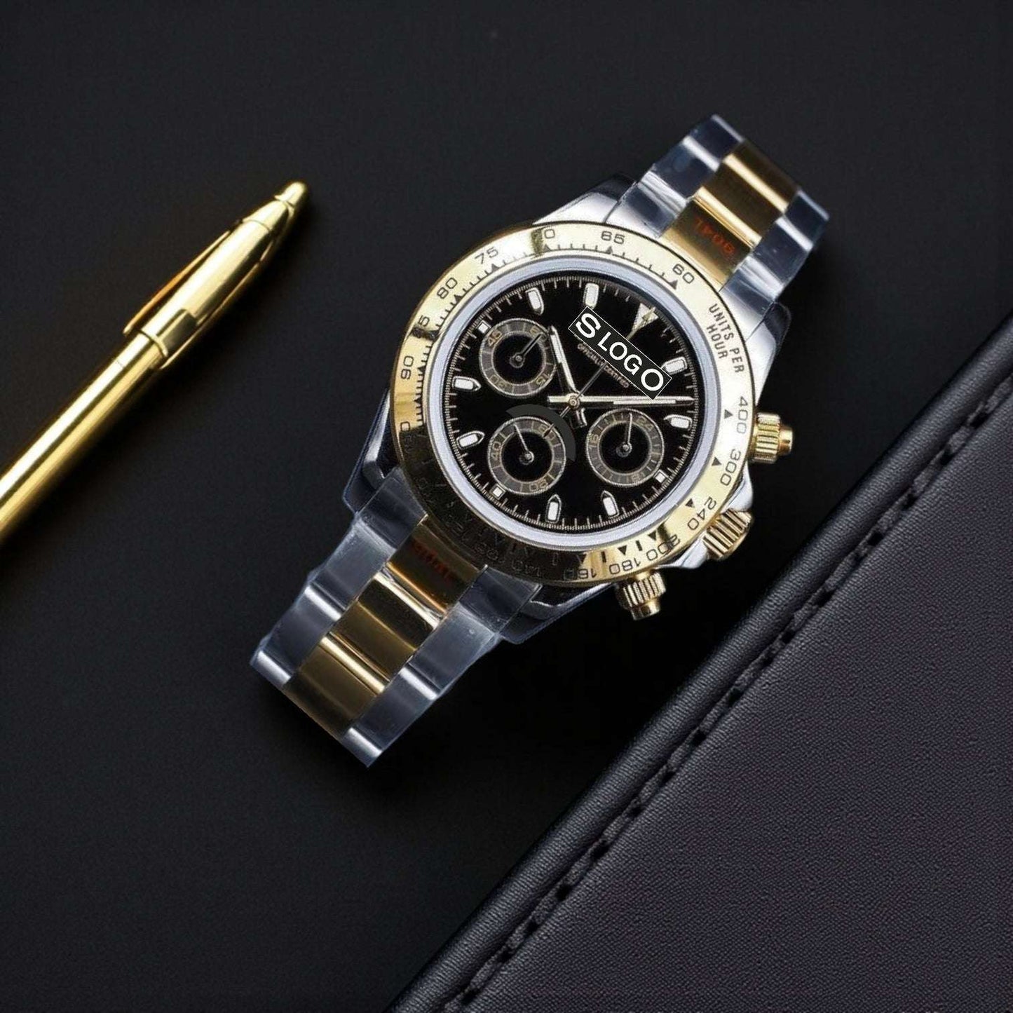 S Mod Seitona Two - Tone Bracelet with black dial - Modtime - MODTIME