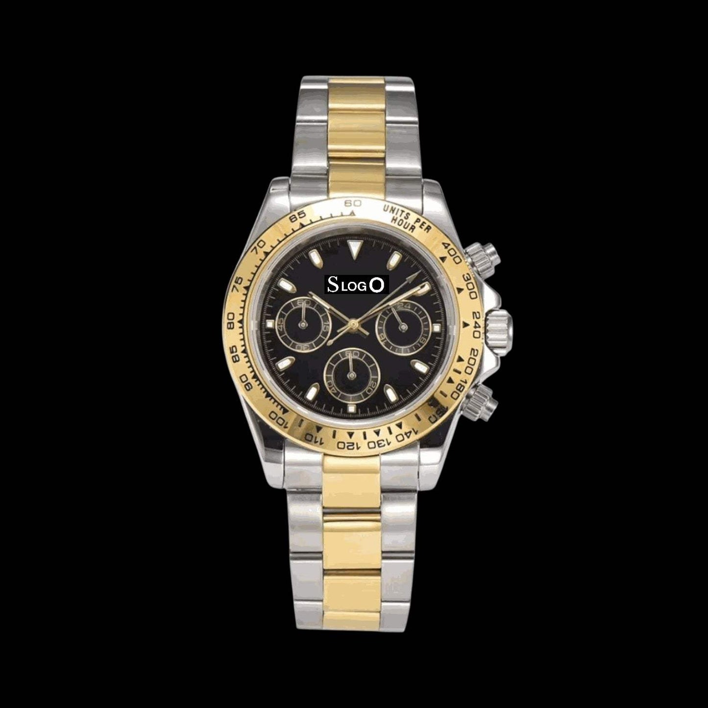 S Mod Seitona Two - Tone Bracelet with black dial - Modtime - MODTIME