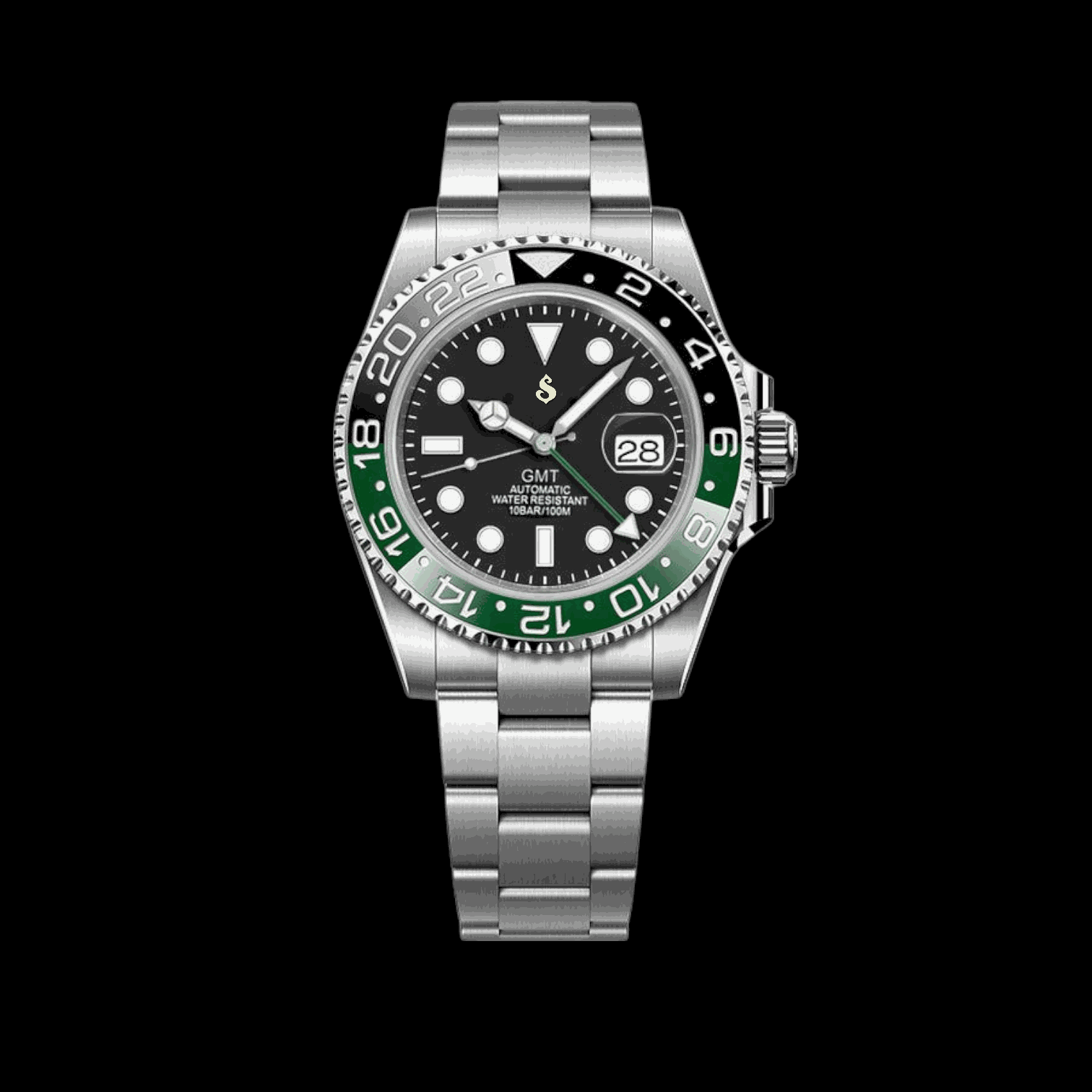 Seiko Mod Green Black Sprite GMT Series - Modtime Creations
