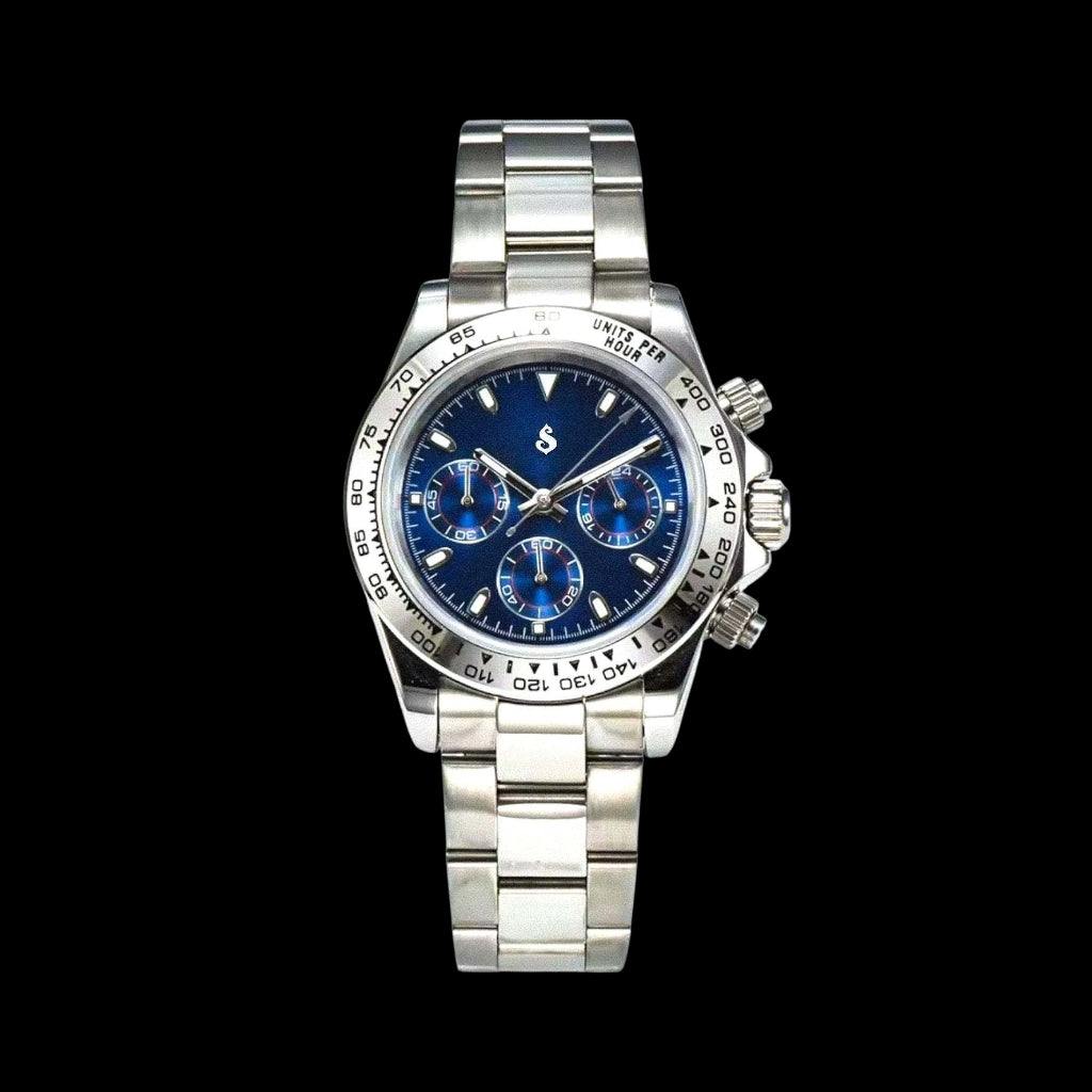 Seiko Mod Stainless Steel Daytona Dark Blue Dial - Modtime 