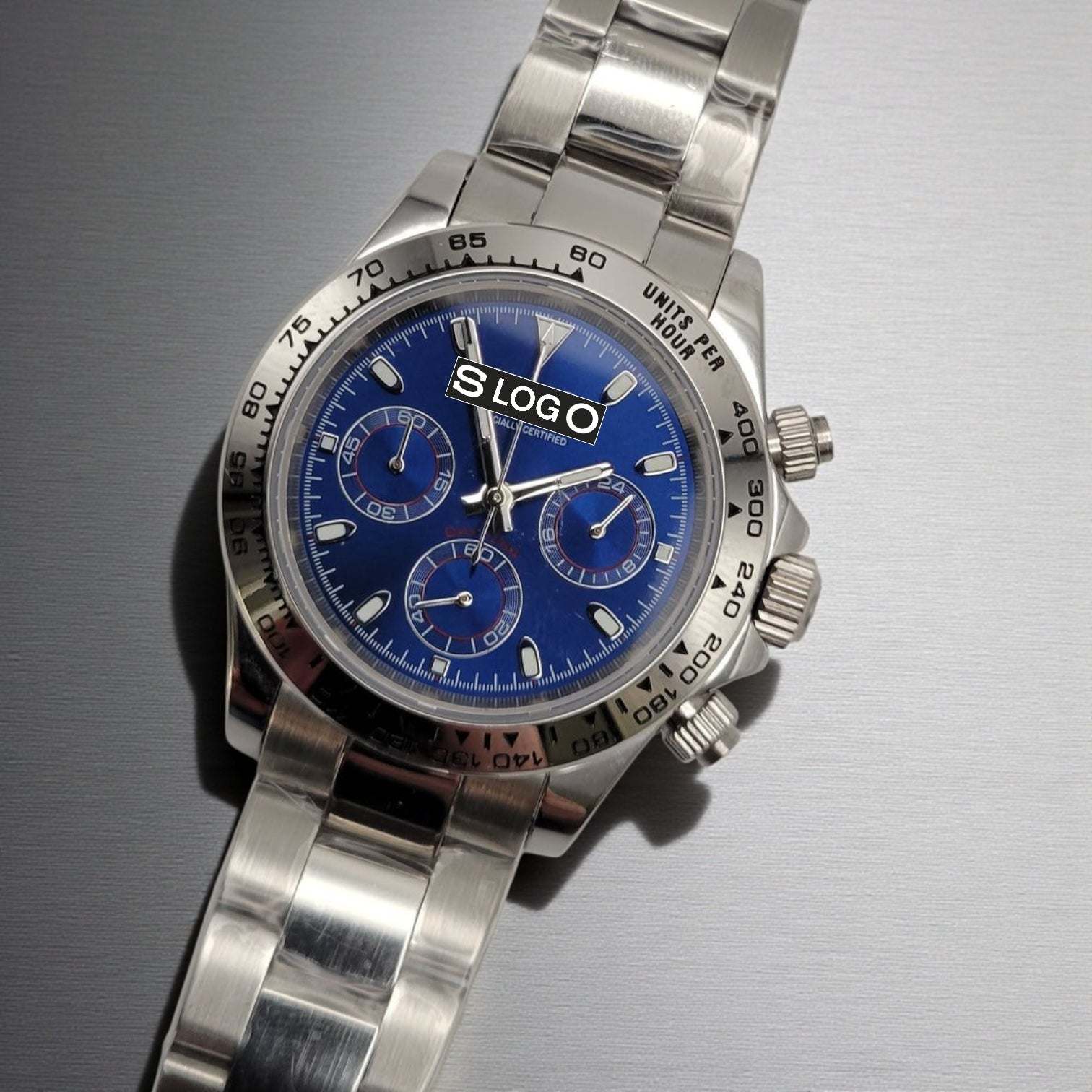 Seiko Mod watches Daytona Stainless Steel aka Seitona Dark Blue Dial - Modtime 