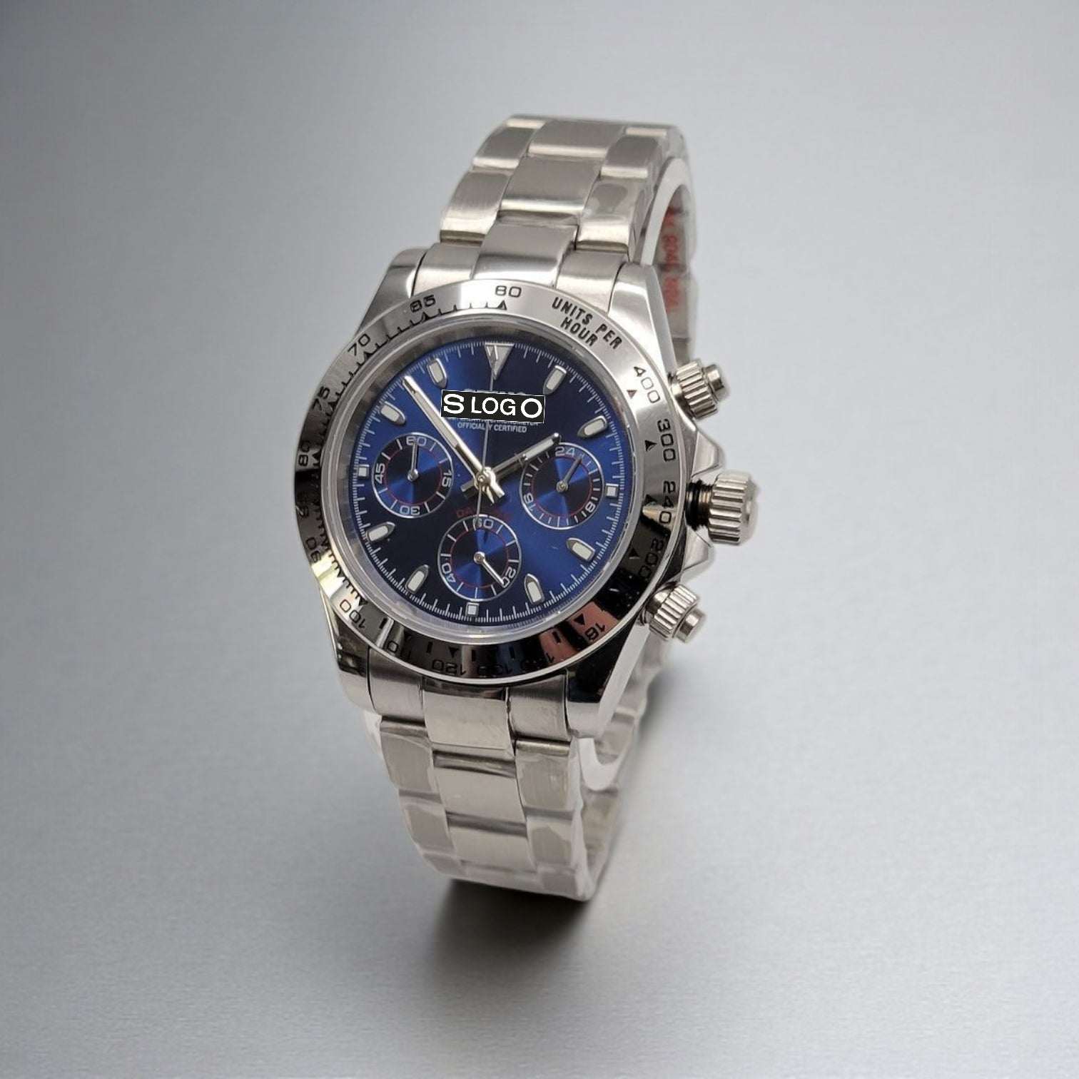 Seiko Mod watches Daytona Stainless Steel aka Seitona Dark Blue Dial - Modtime 