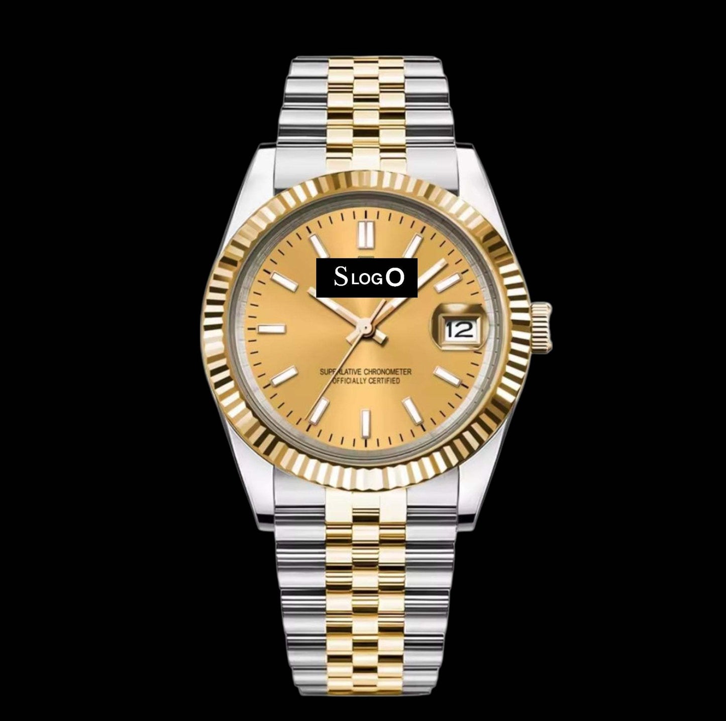 Seiko Mod Date Window Homage Two-Tone Gold Dial - Modtime