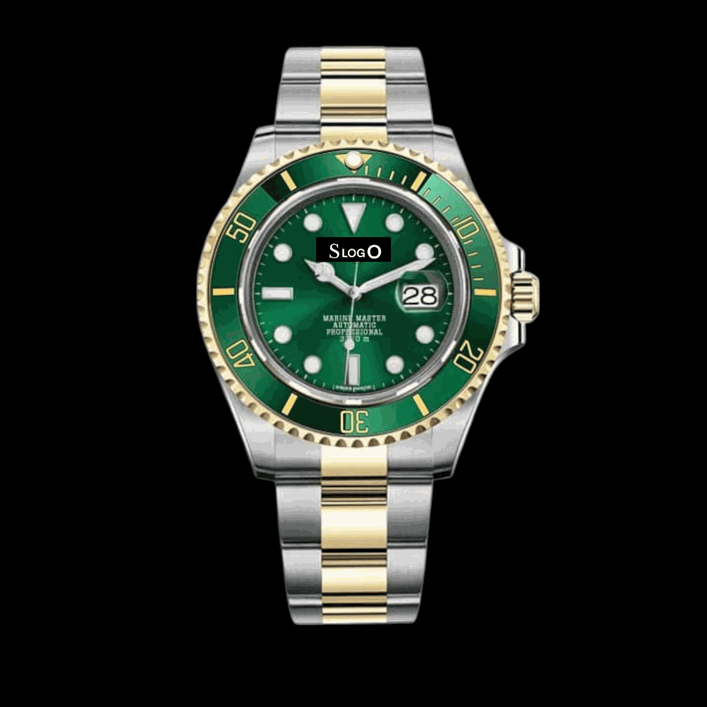 Seiko Mod Submariner Diver Homage Green Two-Tone Series - Modtime