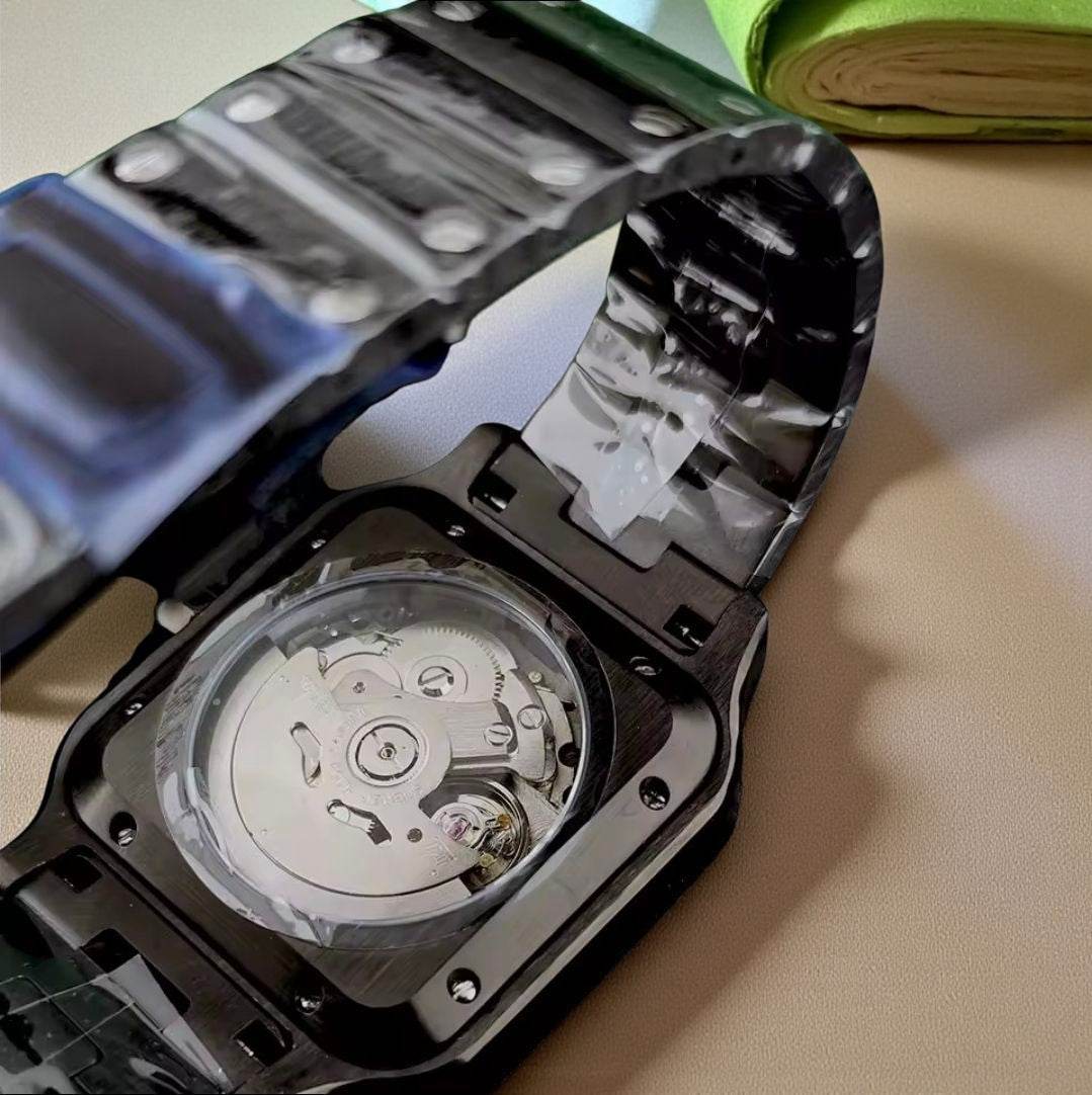Seiko Mod Santos aka Santieko Black case and Bracelet - Modtime Creations