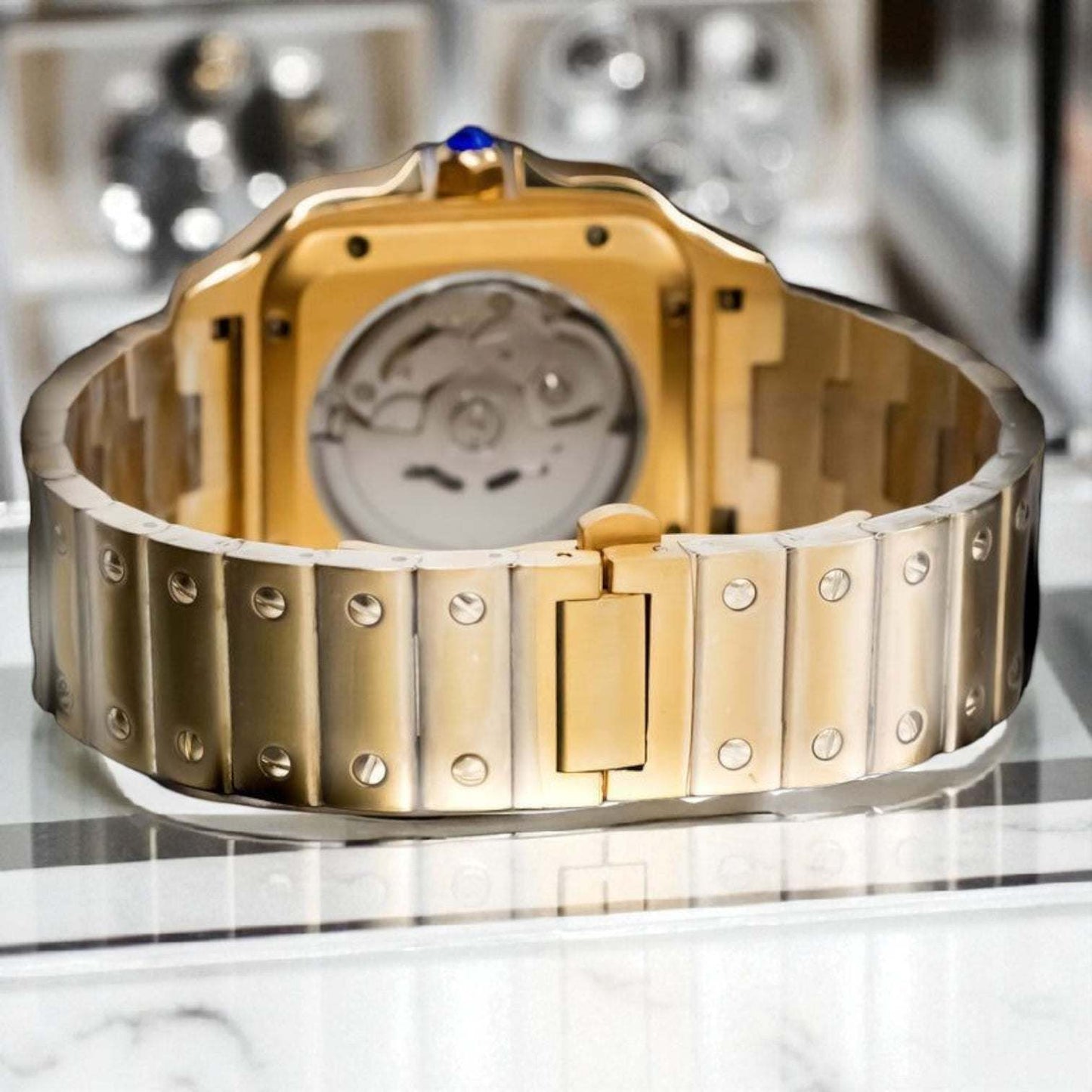 Seiko Mod Santos Gold Black Dial | Timeless Design