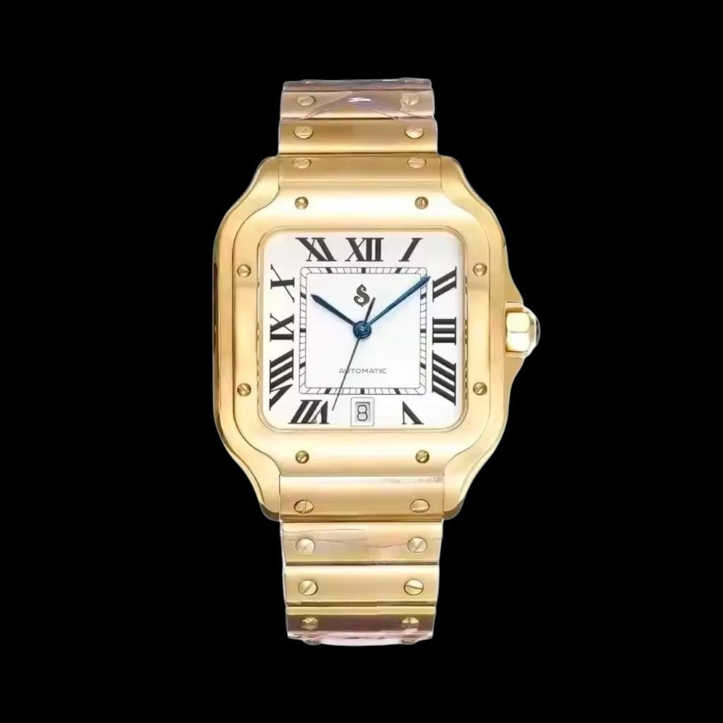 Seiko Mod Santos aka Santieko Gold Case White Dial - Modtime Creations