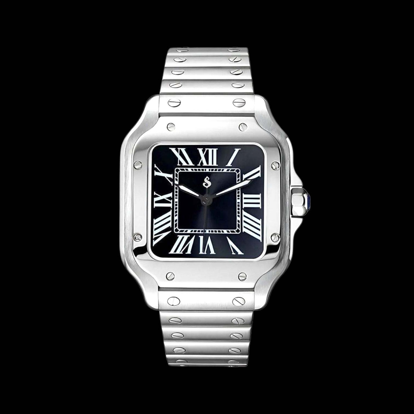 Santeiko Silver Case Black Dial Mod - Modtime - MODTIME