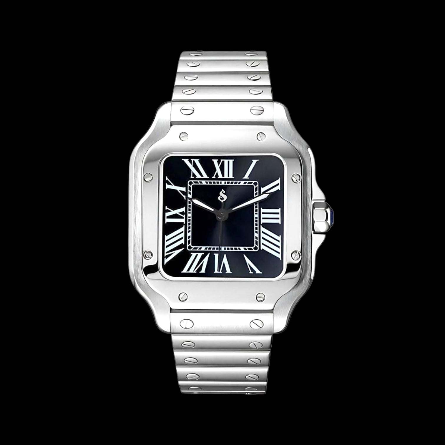 Santeiko Silver Case Black Dial Mod - Modtime - MODTIME