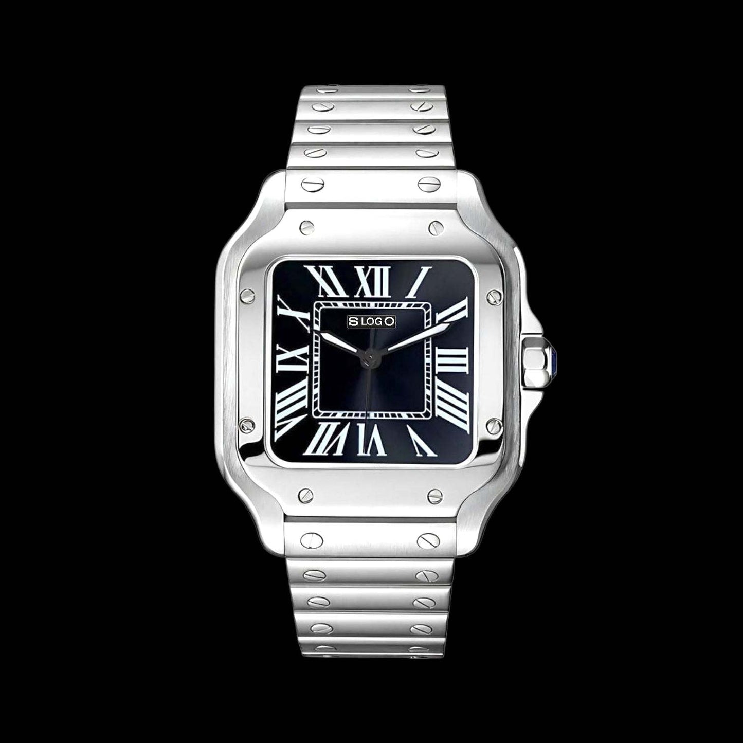 Santeiko Silver Case Black Dial Mod - Modtime - MODTIME