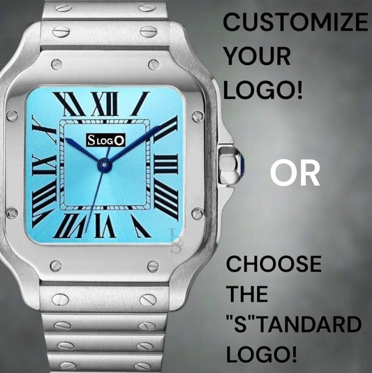 Seiko Mod Santos aka Santeiko Silver Case Tiffany Light Blue - Modtime Creations
