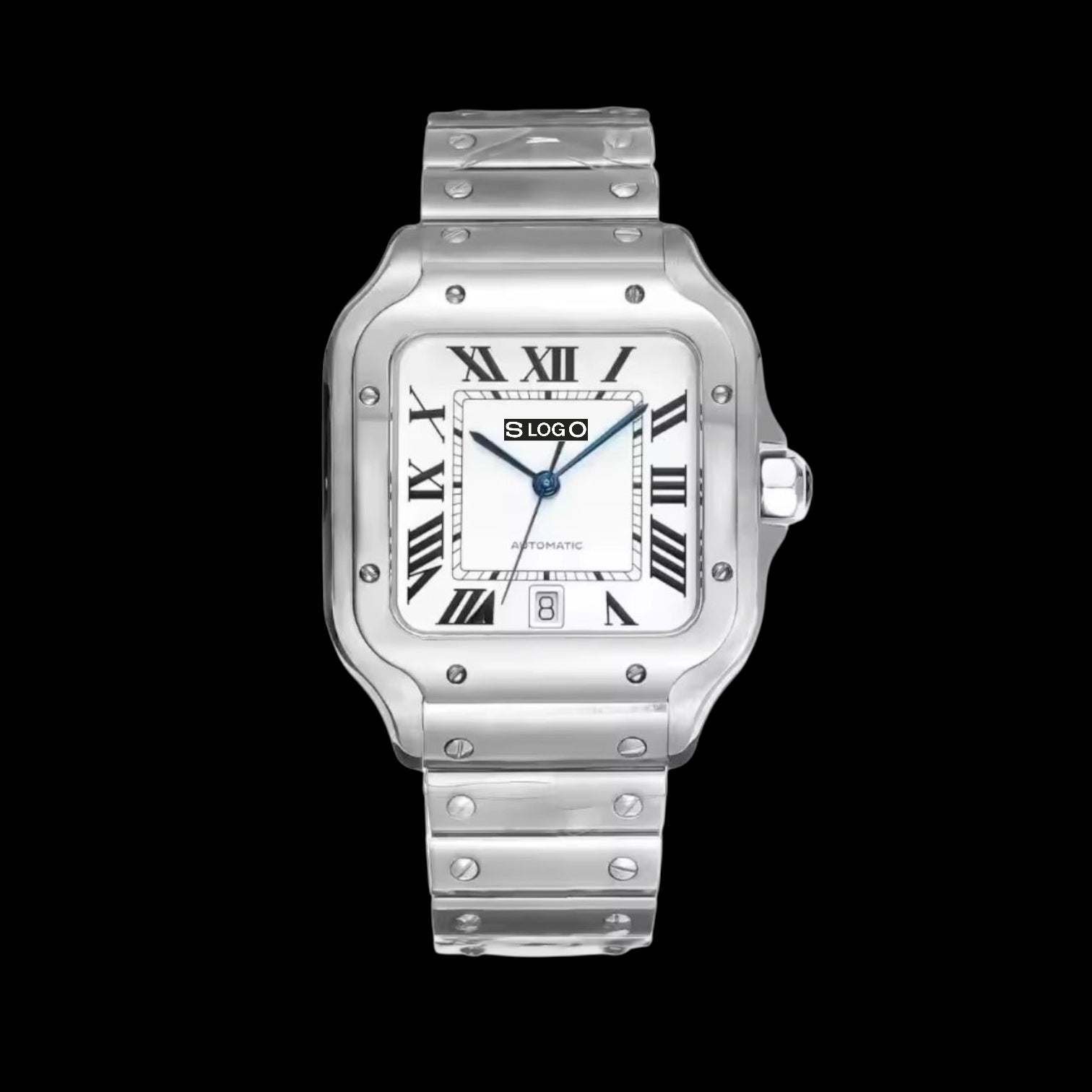 Seiko Mod Santos aka Santeiko Silver Case White Dial Mod - Modtime Creations