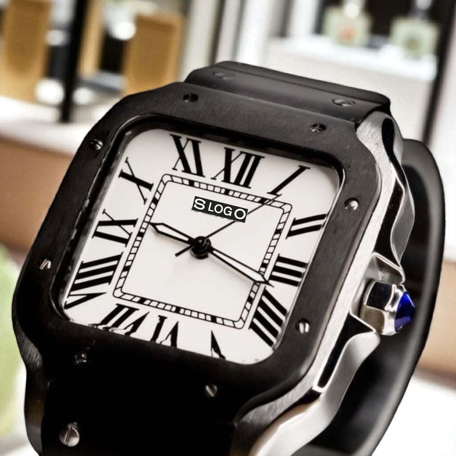 Seiko Mod Santos Two-Tone Black: Timeless Design - Modtime