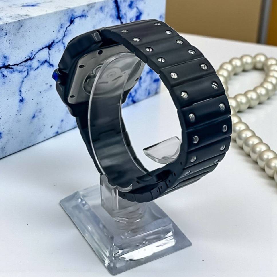 Seiko Mod Santos Two-Tone Black: Timeless Design - Modtime