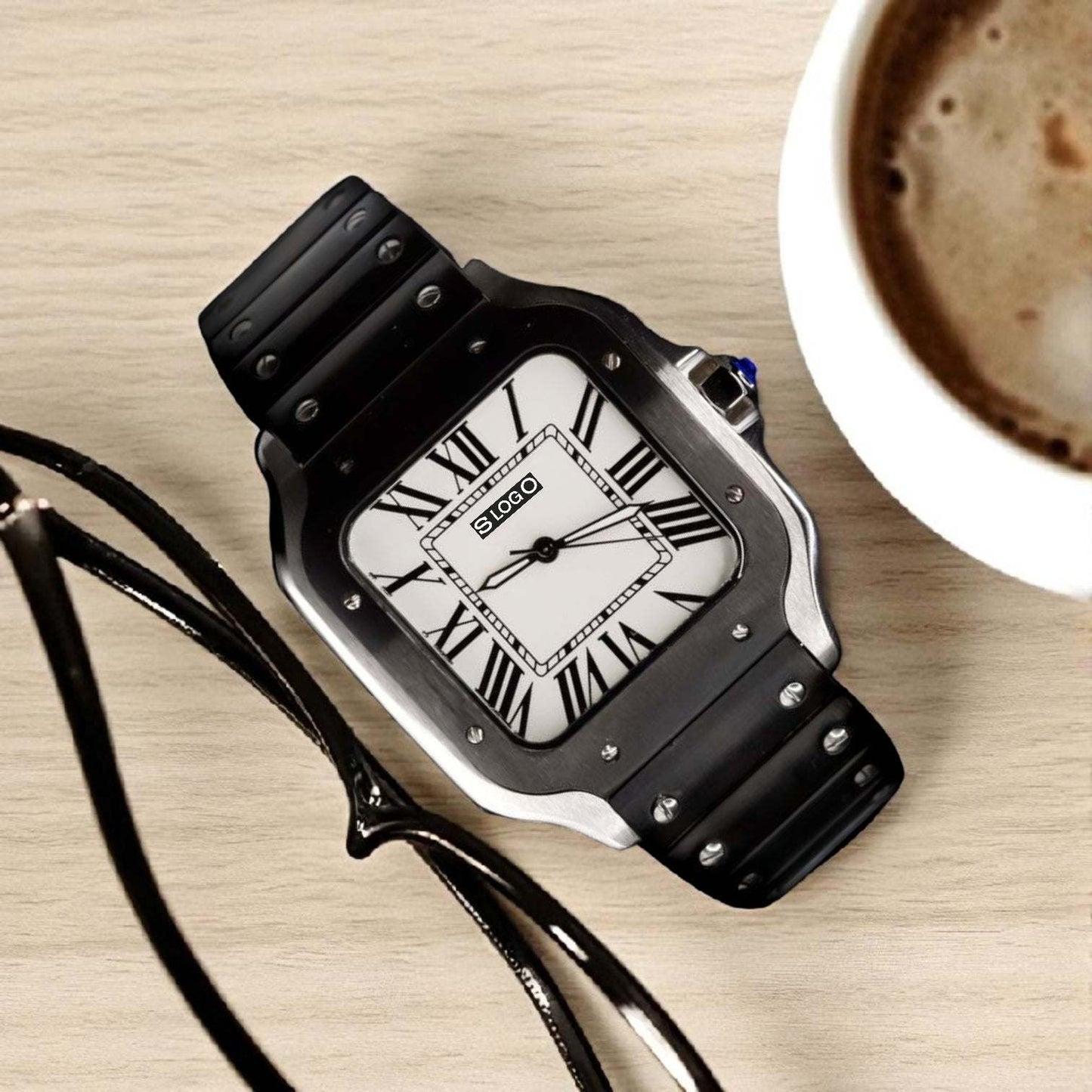 Seiko Mod Santos Two-Tone Black: Timeless Design - Modtime