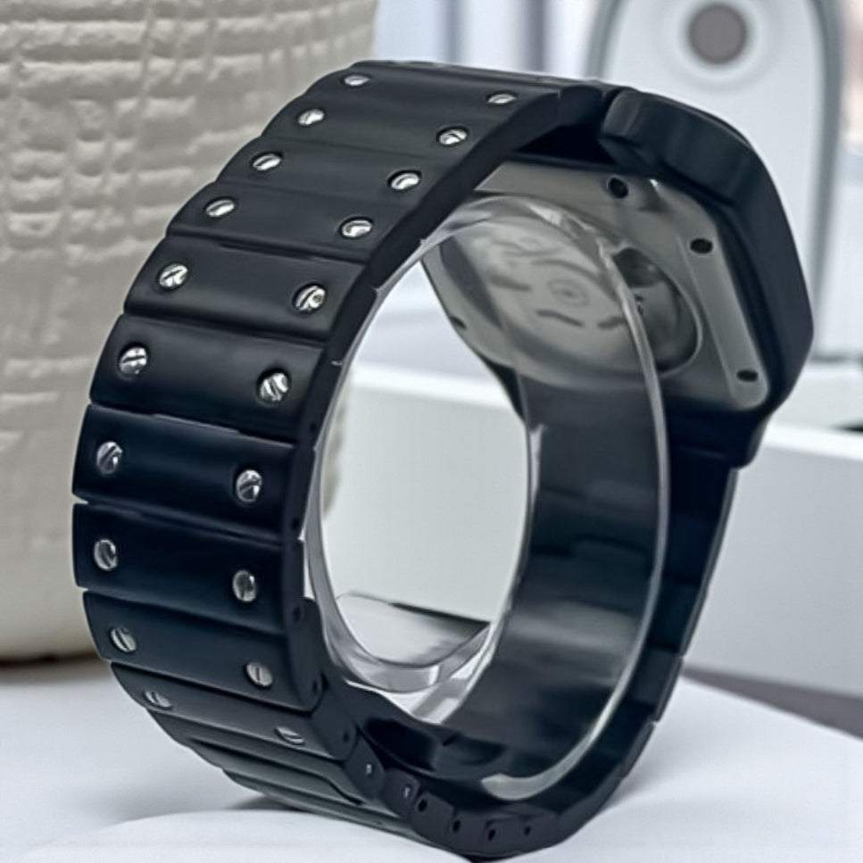 Seiko Mod Santos Two-Tone Black: Timeless Design - Modtime
