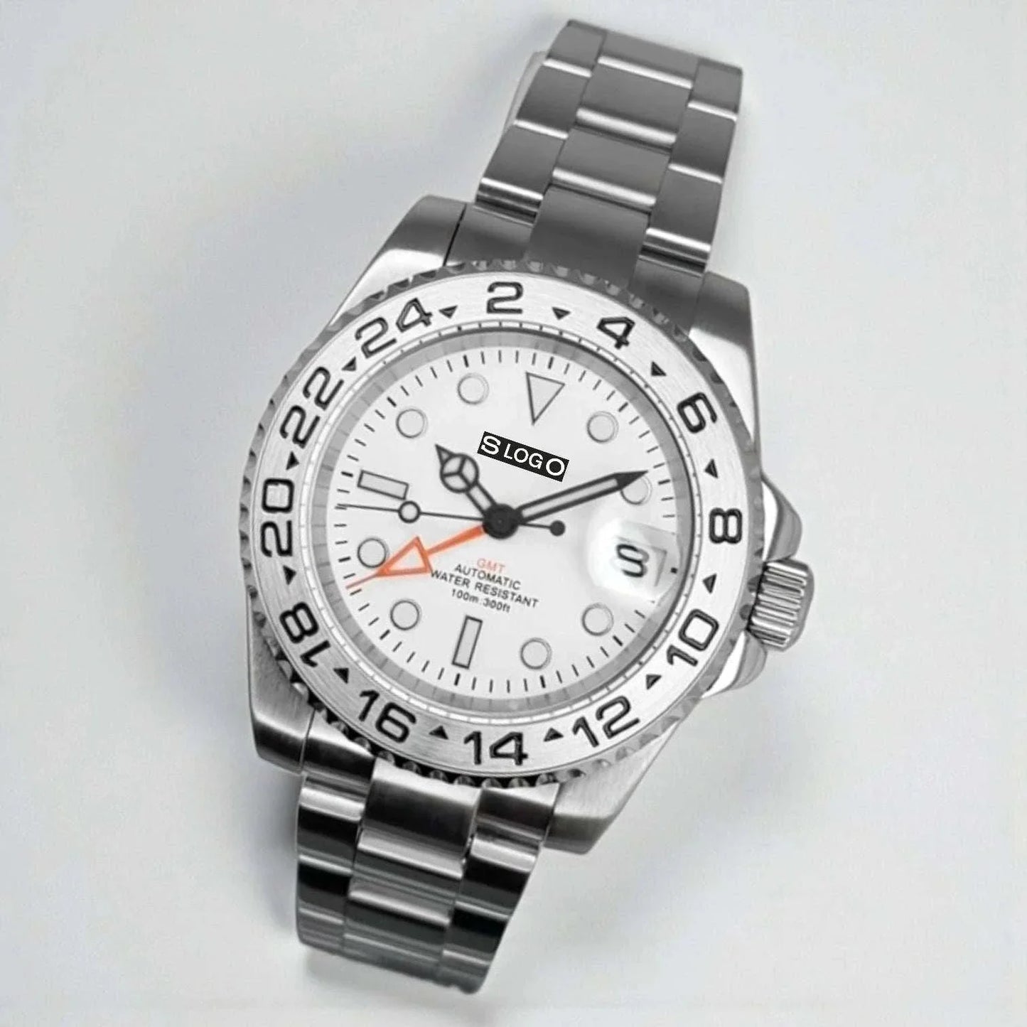 Seiko Mod Custom GMT Polar White Dial Brushed Nickel Series at Modtime Creations