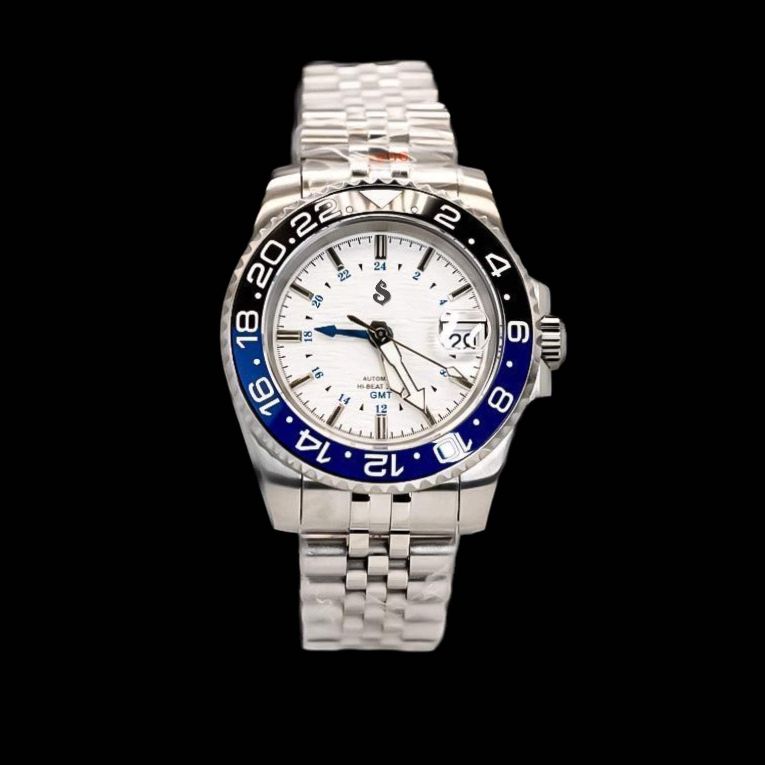 Seiko Mod GMT Grand GS White Dial "BatGirl" Submariner - Modtime