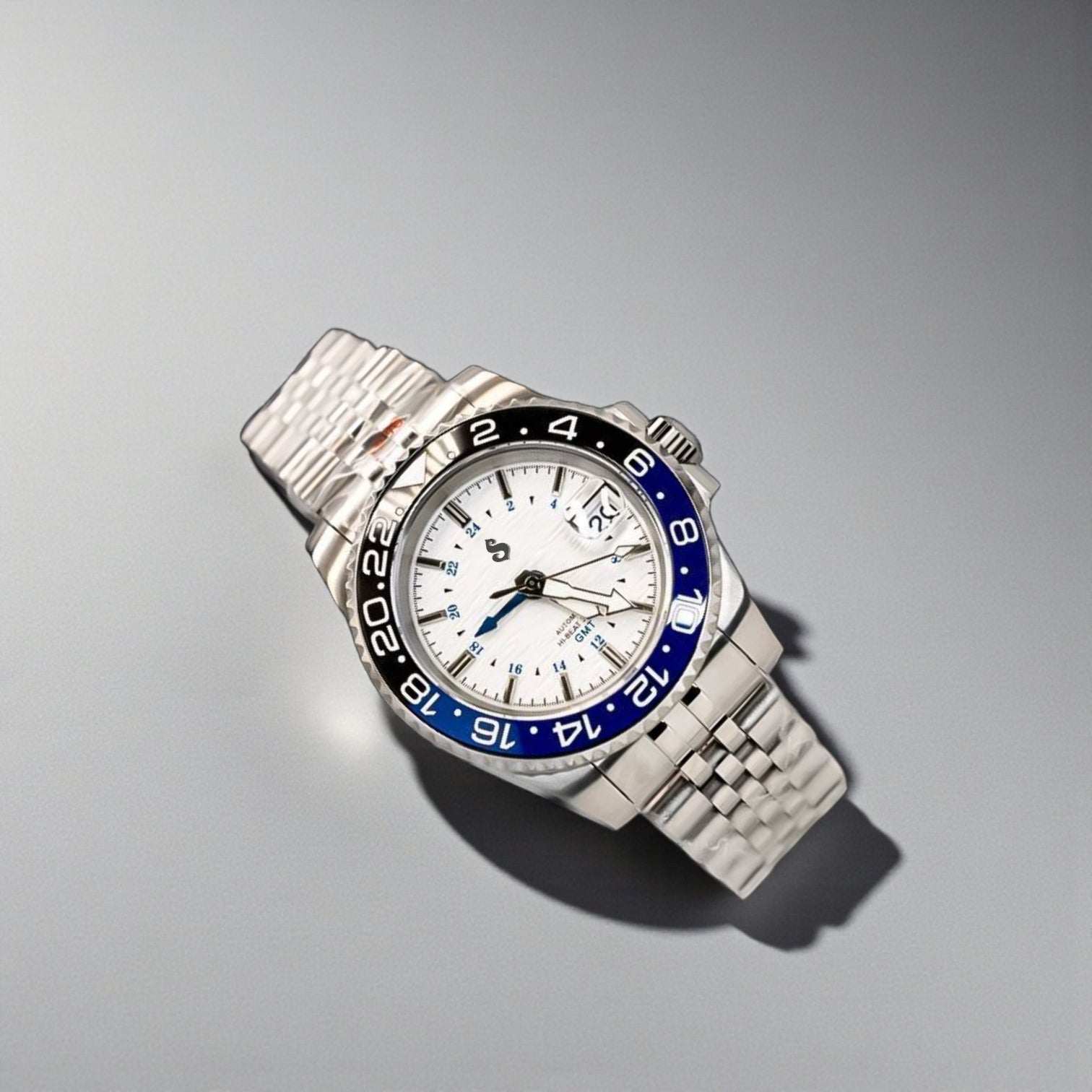 Seiko Mod GMT Grand GS White Dial "BatGirl" Submariner - Modtime