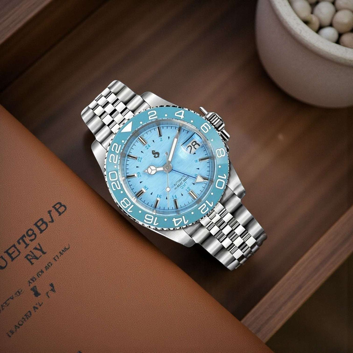 Seiko Mod Grand GMT Fusion Tiffany Blue Dial: Modtime Creations