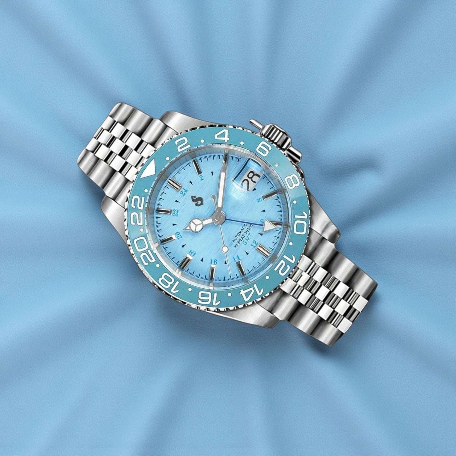 Seiko Mod Grand GMT Fusion Tiffany Blue Dial: Modtime Creations