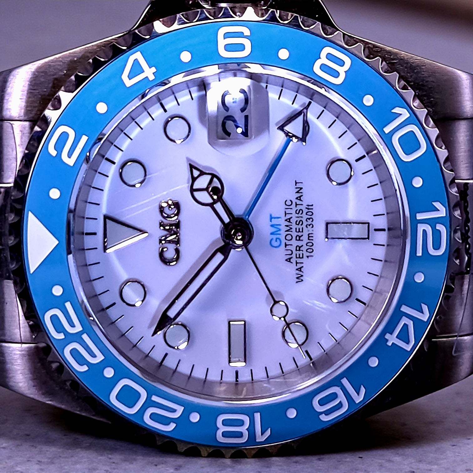 Seiko Mod GMT Tiffany Blue White Master: Modtime Creations – MODTIME