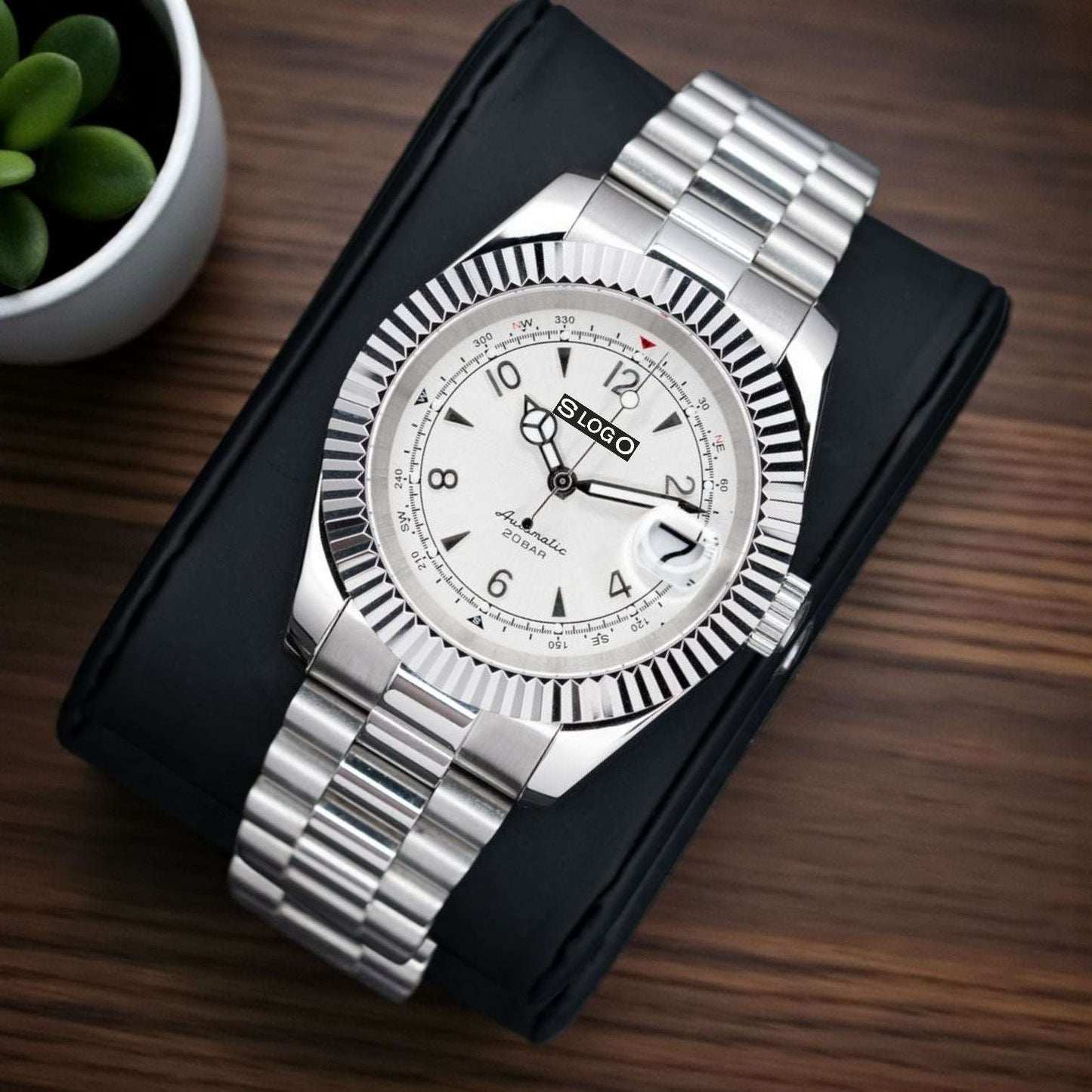 Seiko Mod Datejust Alpinist White Dial Fusion Mod - MODTIME Creations