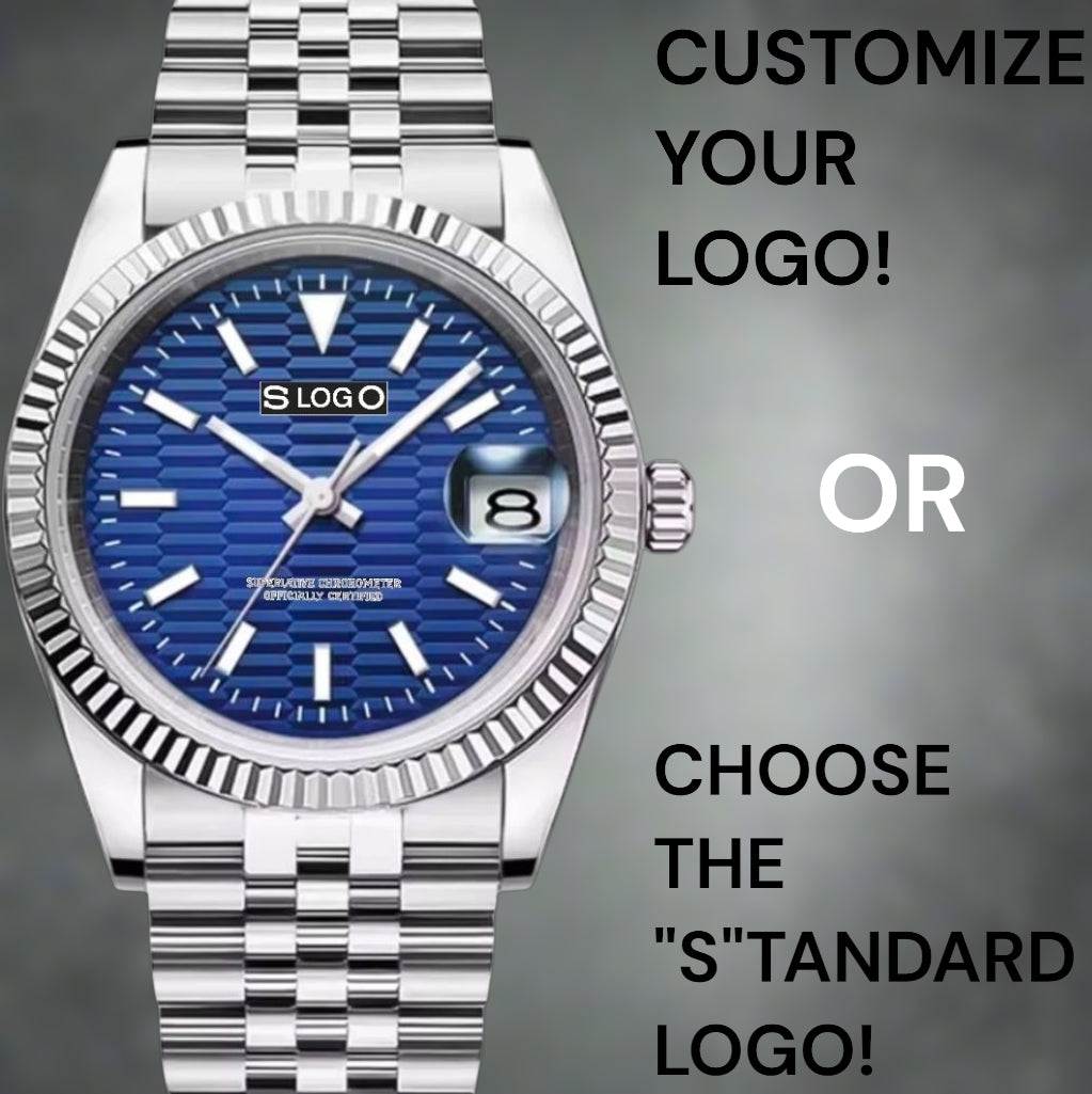 SeikJust Date Window Blue Ripple Motif Dial Mod - Modtime - MODTIME