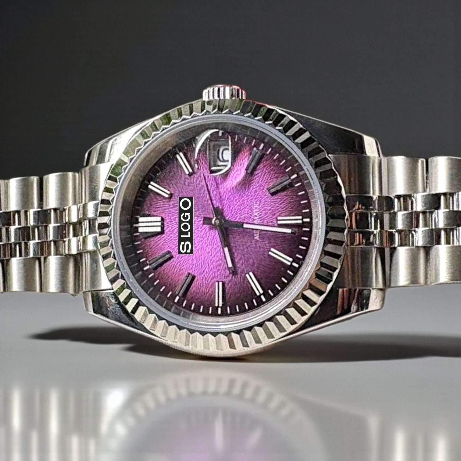 Seiko Mod DateJust  Purple Textured Dial Series - Modtime Creations