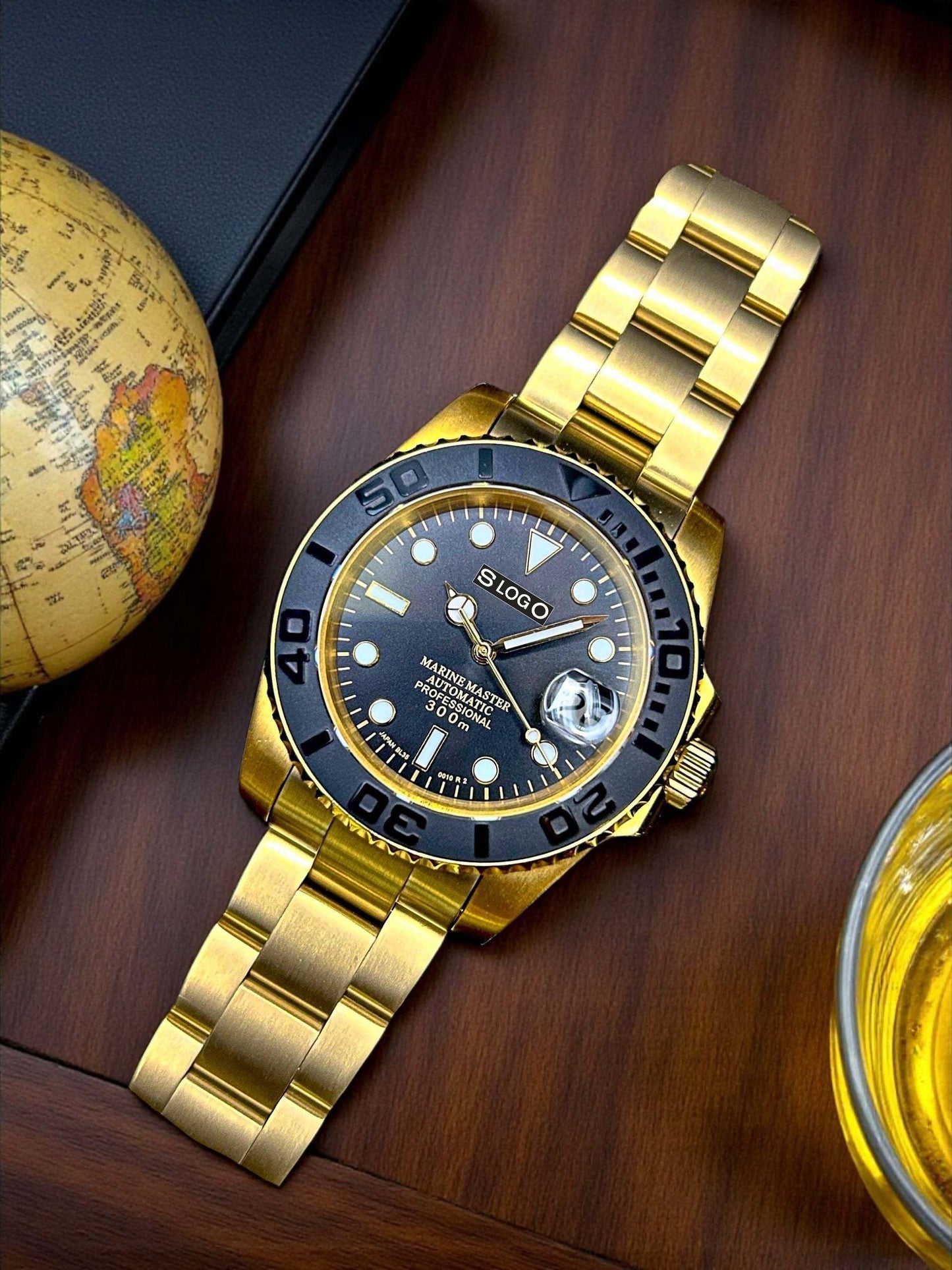 Seiko Mod Submariner Diver Black Gold Series - Modtime Creations