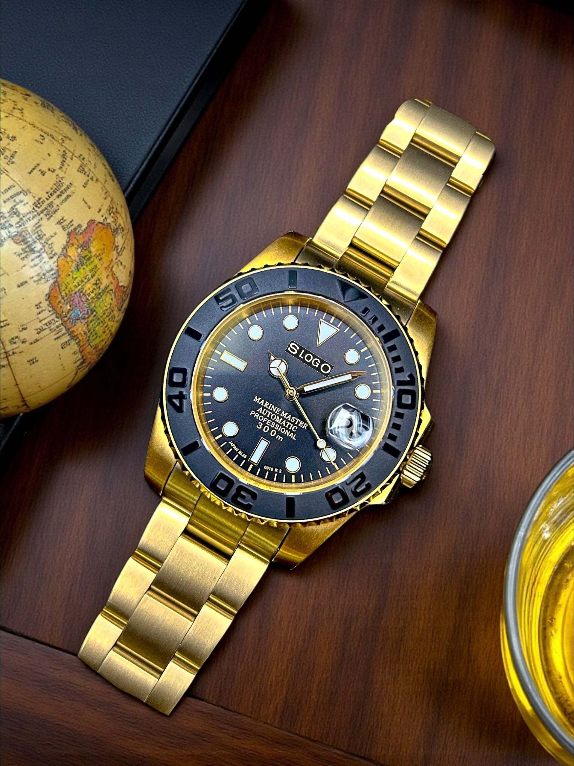 Seiko Mod Submariner Diver Black Gold Series - Modtime Creations