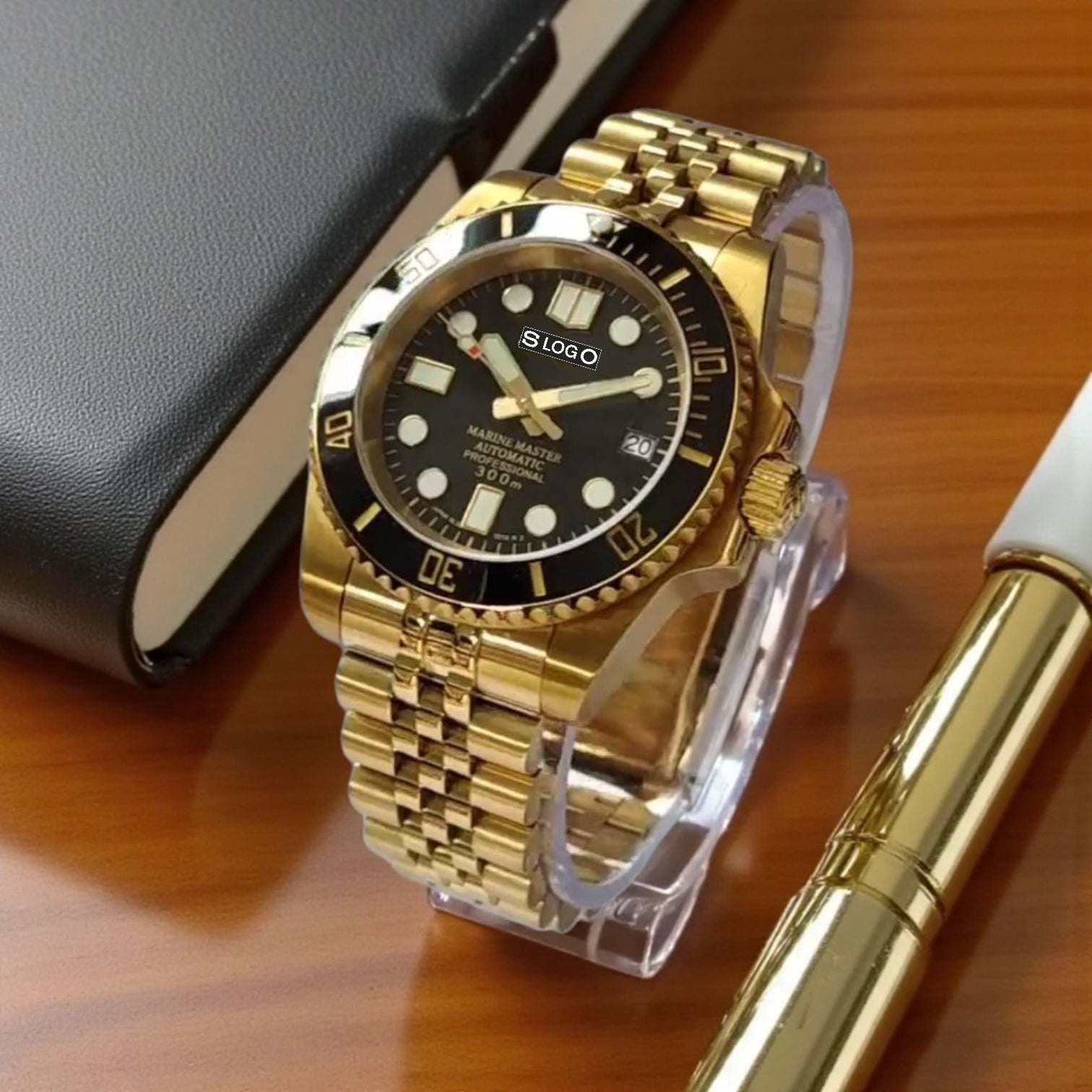 Seiko Mod Submariner Diver Black Gold Series - Modtime Creations