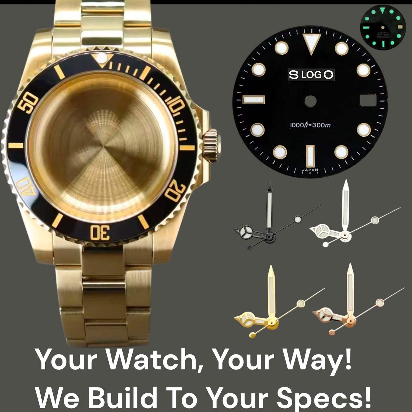Seiko Mod Submariner Gold Series - Modtime Creations