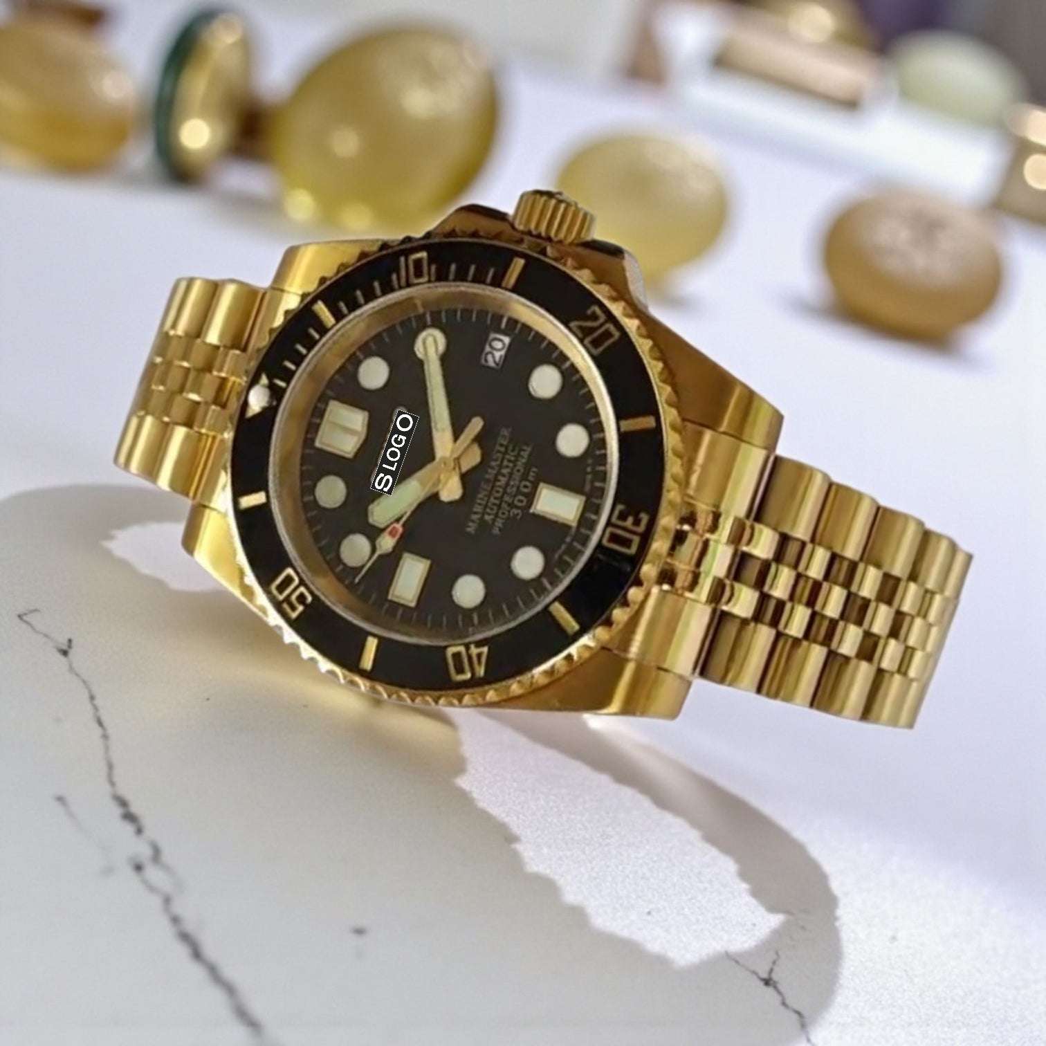 Seiko Mod Submariner Diver Black Gold Series - Modtime Creations