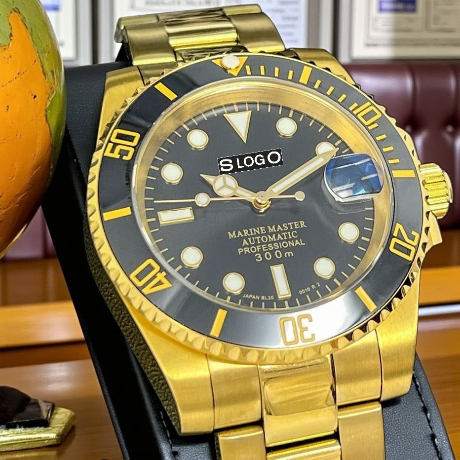 Seiko Mod Submariner Diver Black Gold Series - Modtime Creations