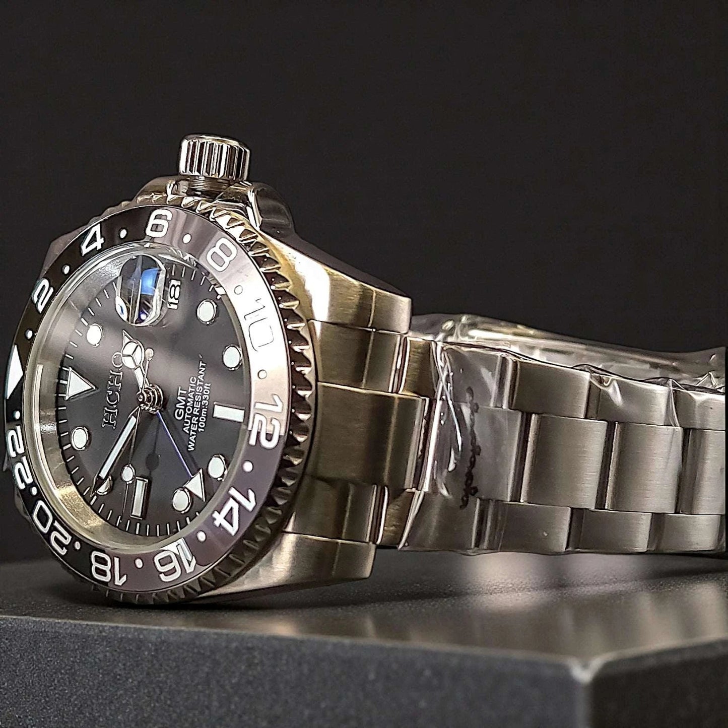 SeikMariner GMT " B Wayne " Grey Black Series Mod - Modtime - MODTIME