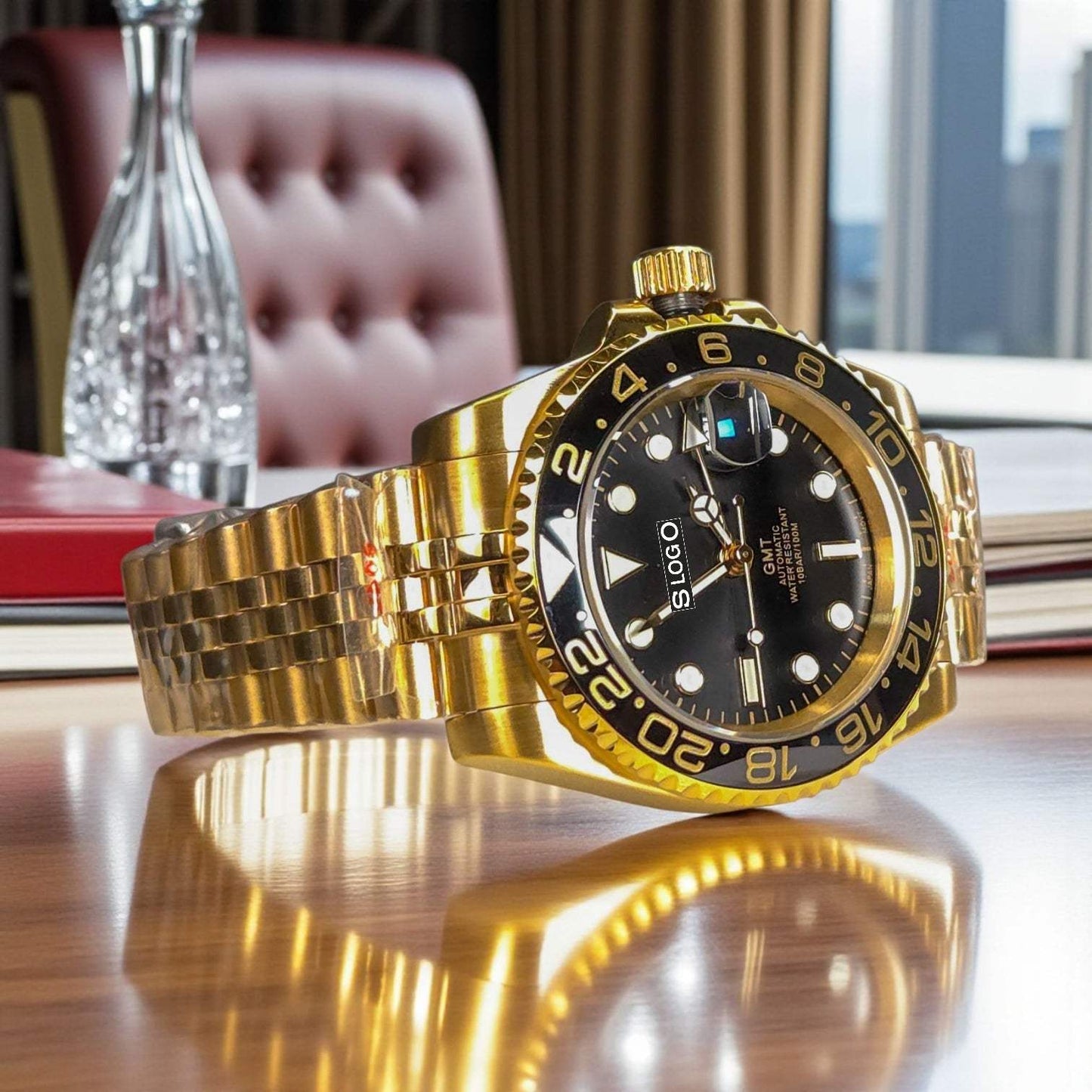 SeikMariner GMT Gold Black Mod Series - Modtime - MODTIME