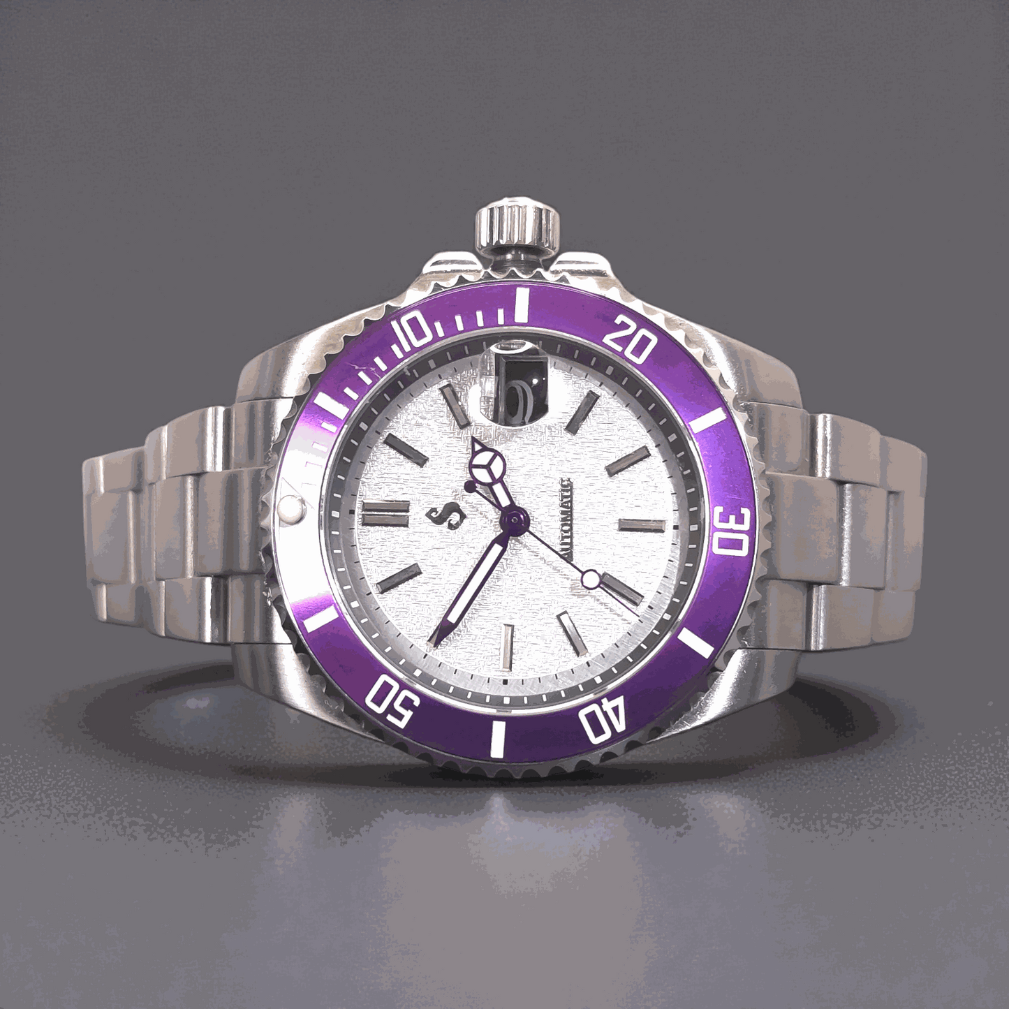 Seiko Mod Submariner Yachtmaster Purple White Joker Sub Diver - Modtime