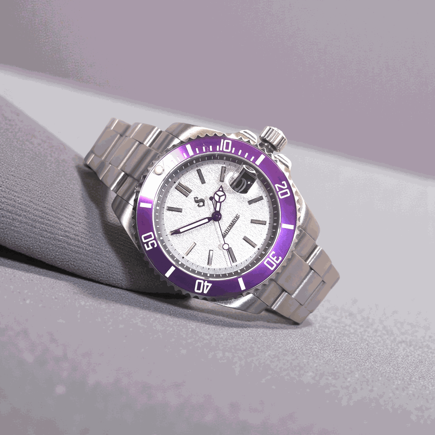 Seiko Mod Submariner Yachtmaster Purple White Joker Sub Diver - Modtime