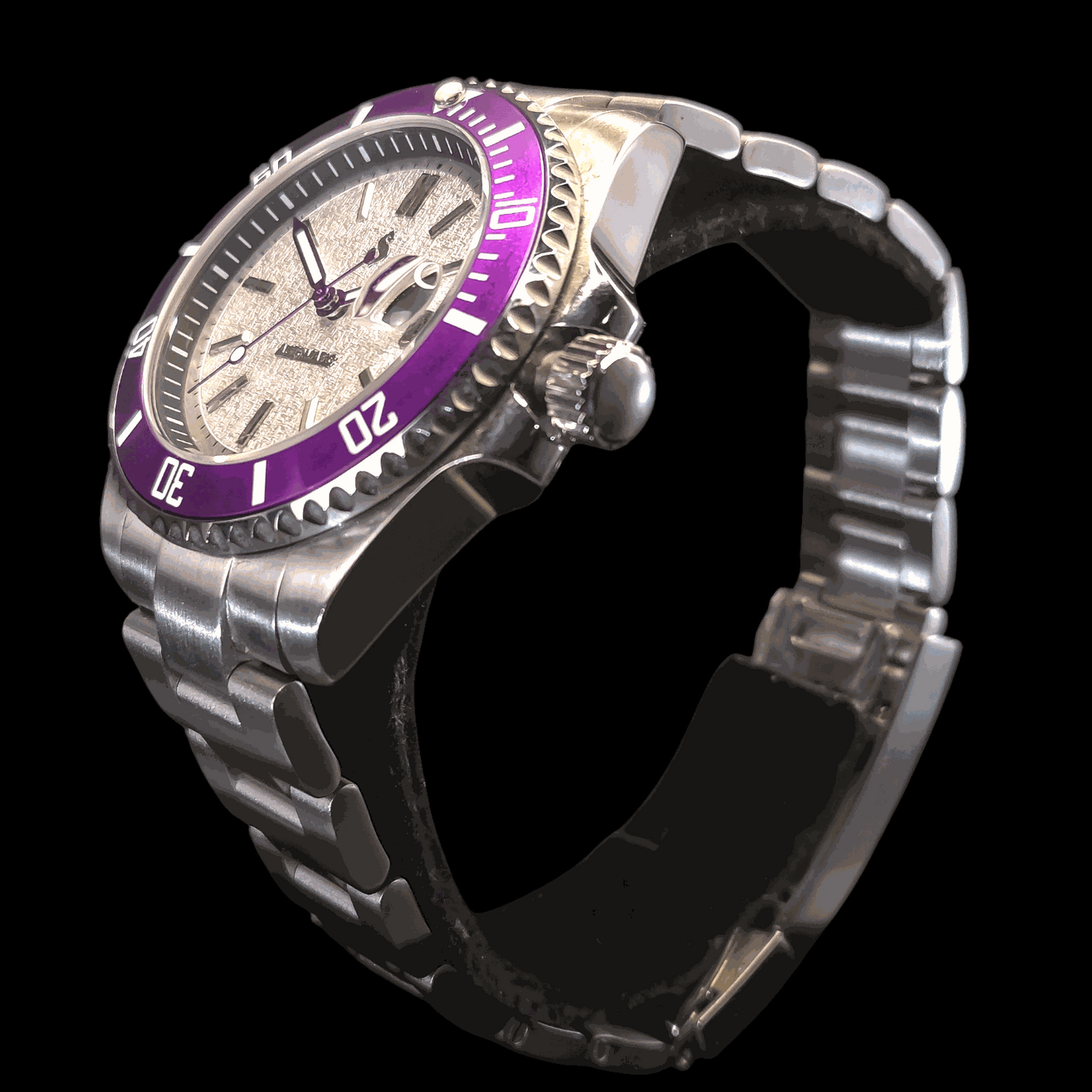 Seiko Mod Submariner Yachtmaster Purple White Joker Sub Diver - Modtime