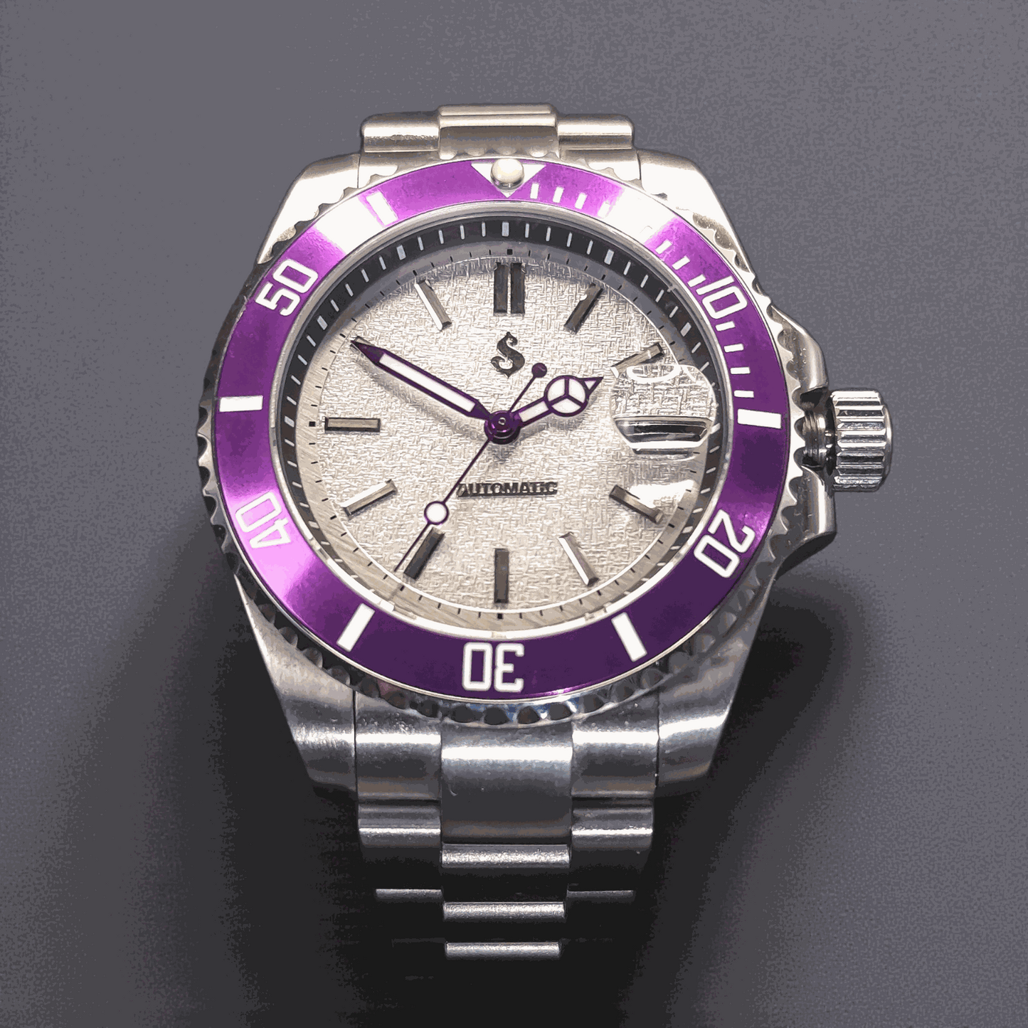 Seiko Mod Submariner Yachtmaster Purple White Joker Sub Diver - Modtime