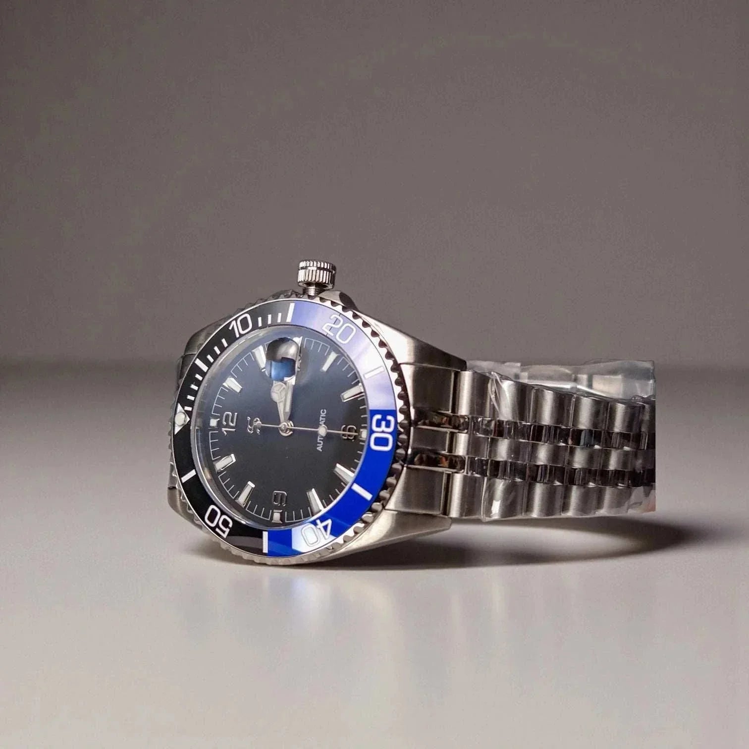 Seiko Mod Submariner Black Dial 42 MM "Batman" diving watch at Modtime Creations 