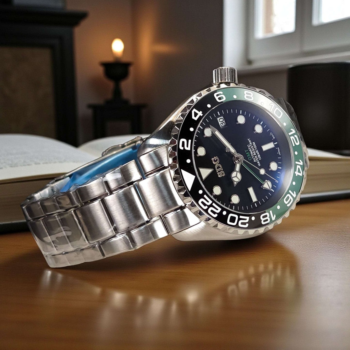 Seiko Mod 42 MM SKX Green Black "Sprite" Diver Mod - Modtime Creations