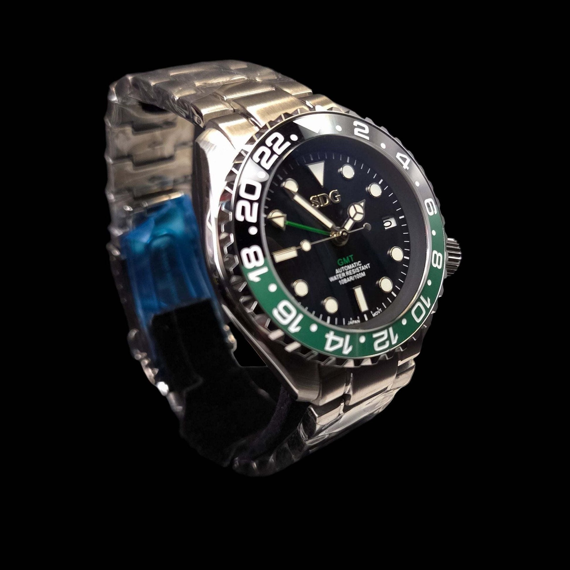 Seiko Mod 42 MM SKX Green Black "Sprite" Diver Mod - Modtime Creations