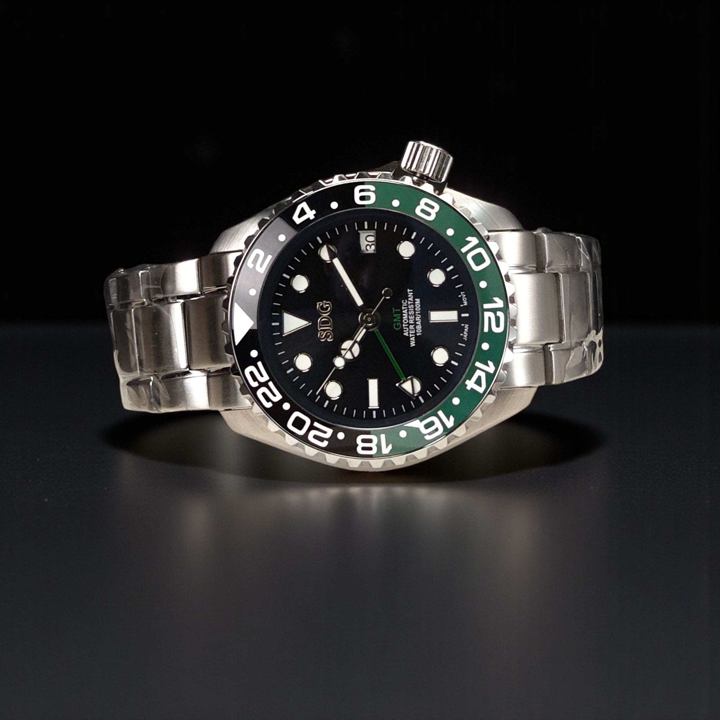 Seiko Mod 42 MM SKX Green Black "Sprite" Diver Mod - Modtime Creations
