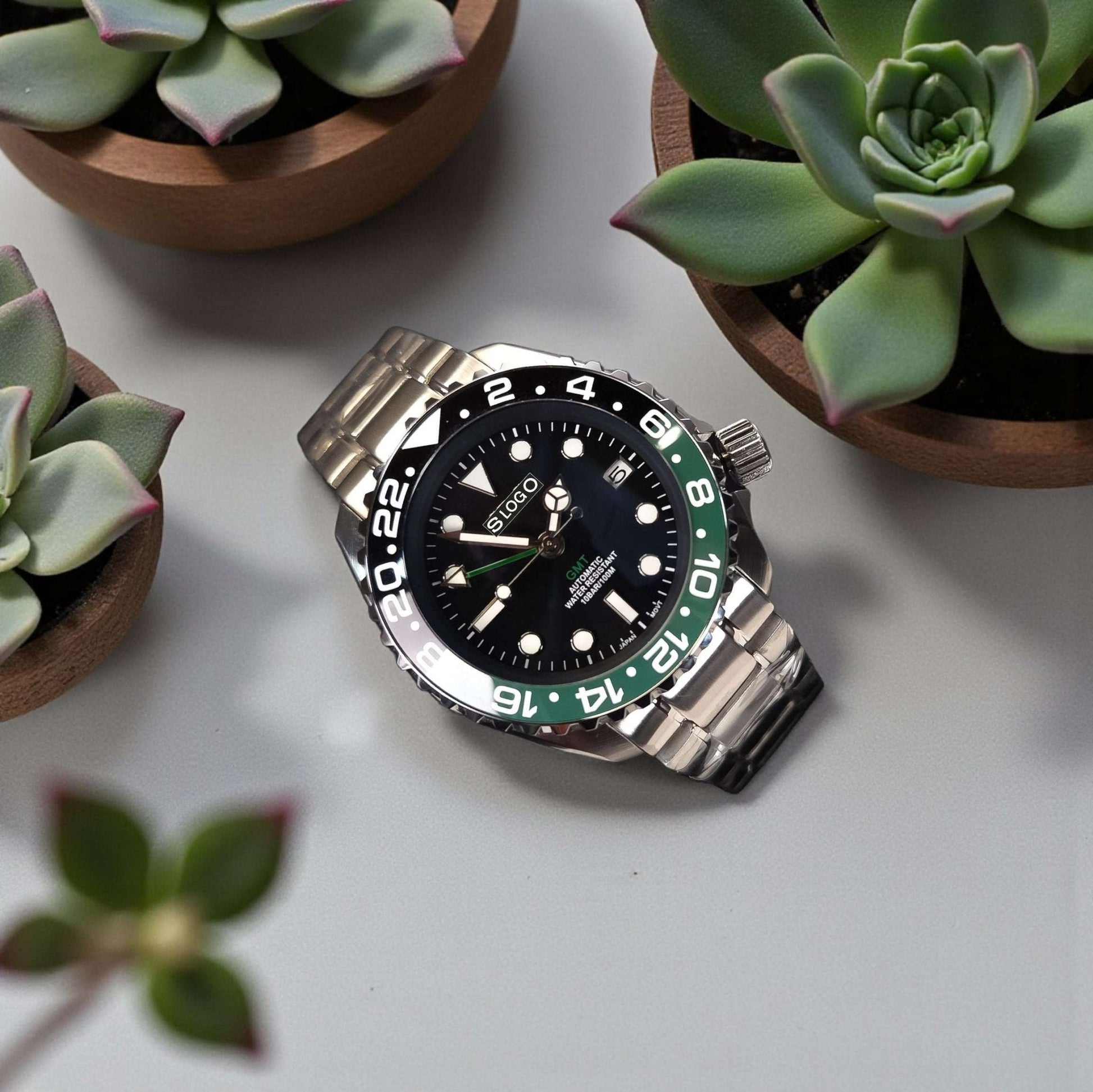 Seiko Mod 42 MM SKX Green Black "Sprite" Diver Mod - Modtime Creations