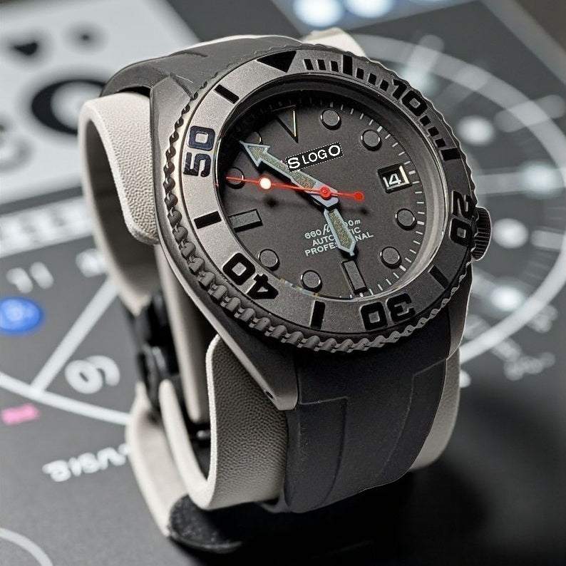 SeikMaster Black Stealth Diver Mod Series - Modtime - MODTIME