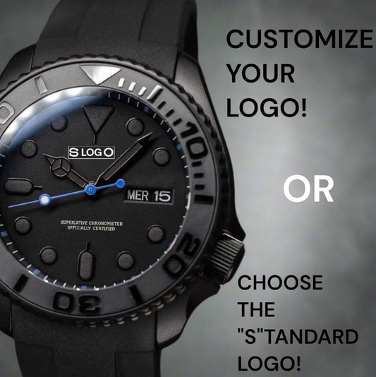 Seiko Mod Watches Yachtmaster Diver Black Stealth Dial  - Modtime