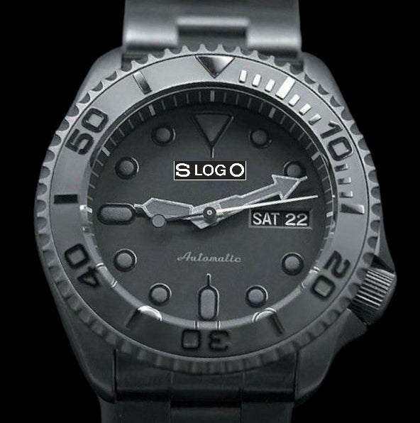 Seiko Mod Watches Yachtmaster Diver Black Stealth Dial  - Modtime